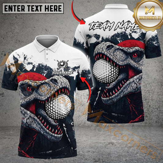 Maxcorners Savage Raptor Golf Polo Customized Name, Team Name 3D Shirts