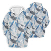 Maxcorners Blue Feather Golf Polo Shirt, Mens Golf Gift, Mens Tropical Shirts