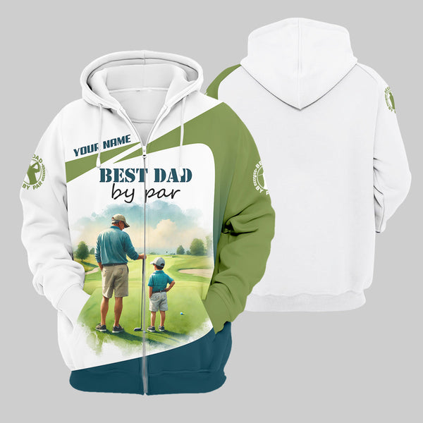 Maxcorners Custom Best Dad By Par Golf Polo Shirt, Father And Son Shirt, Gift For Golfers