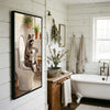 Maxcorners Raccoon Sitting on Toilet Reading Newspaper Bathroom Humor Canvas Wall Art
