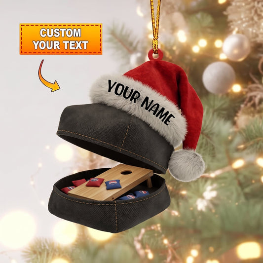 Maxcorners Cornhole Personalized Board Gift Box Design Customized Name 3D Keychain And Ornament