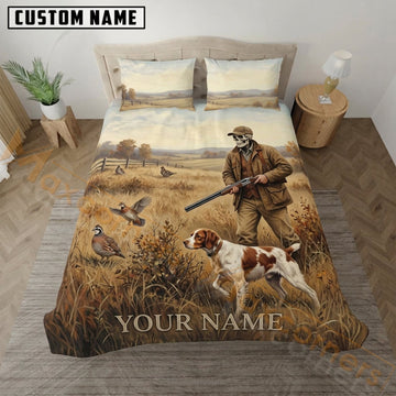 Maxcorners Upland Bird Hunting Rustic Prairie Scene Bedding Set 3D Print Custom Name