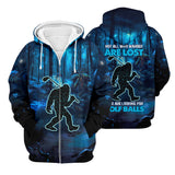 Maxcorners Not All Who Wander Are Lost Bigfoot Men's Golf Polo Shirt, Funny Golf Shirt, Dad Golf Gift