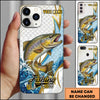 Maxcorners Fishing Phone Case Splash Water Gold Lightning Pattern Personalized Name Phone Case (8 Fish Species)