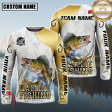 Maxcorners Walleye Fishing Lightweight Performance Shirt For Anglers Personalized Name, Team Name 3D Long Sleeve Shirt