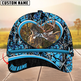 Maxcorners Love Deer Couple Camouflage Pattern Multicolor Personalized Name 3D Cap