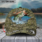 Maxcorners Bass Camouflage Fishing Customized Name 3D Cap