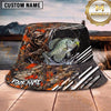 Maxcorners Fishing Red Camo Fishing Scene with Dynamic Splash Personalized Name 3D Bucket Hat (13 Fish Species)