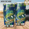 Maxcorners Fishing Tumbler Olive Camouflage Shard Design Personalized Name Tumbler (13 Species)