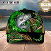 Maxcorners Fishing Green Flame Tribal Personalized Name 3D Shirt (13 Fish Species)