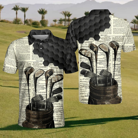 Maxcorners Vintage Golf Club Mens Golf Polo Shirt, Mens Golf Gift, Mens Golf Shirt