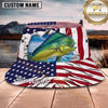 Maxcorners Fishing Red Black Vortex Fishing Design with Bold Splash Personalized Name 3D Bucket Hat (13 Fish Species)
