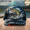 Maxcorners Fishing Dark Blue Ocean Splash Personalized 3D Cap (12 Fish Species)