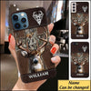 Maxcorners Deer Hunting leather Cross Personalized Name Phone Case LM1012