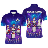 Maxcorners Custom Funny Bowling Pins Music Shirt Neon Bowling Jersey for Men Polo & 1/4 Zip Bowling Outfit LM1610