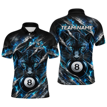 Maxcorners Custom Panther 8 Ball Billiard Shirt Pool Billiard Jersey for Men