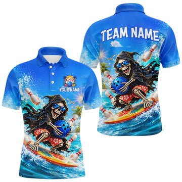 Maxcorners Custom Funny Grim Reaper Bowling League Shirts for Men Bowling Team Jersey LM0410