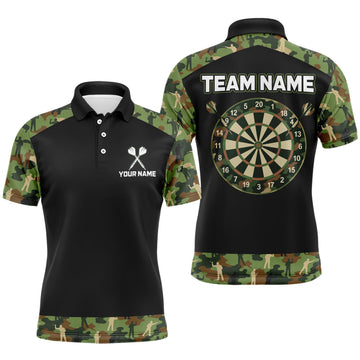 Maxcorners Custom Camouflage Dartboard Shirt Dart Team Jersey for Men Polo & 1/4-Zip