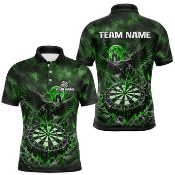 Maxcorners Custom Green Raven Dart Shirt Moon Gothic Dart Team Jersey for Men