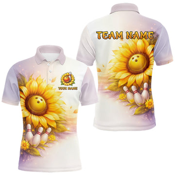 Maxcorners Custom Majestic Wolf Bowling Shirt for Men King Crown Bowling Jersey Polo & Quarter-Zip