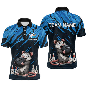 Maxcorners Custom Funny Opossum Bowling Team Jersey Ugly Bowling Shirt League for Men Bowling Gift