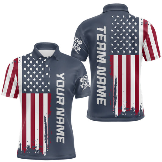 Maxcorners Custom American Flag Navy Dart Shirt for Men, Patriotic Dart Team Jersey and Dartboard Outfit