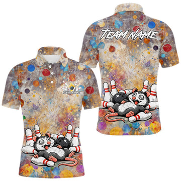 Maxcorners Custom Funny Opossum Bowling Shirts Bowling Team Jersey for Men LM2709