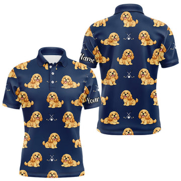 Maxcorners Mens Golf Polo Shirt Custom Funny Cocker Spaniel Team Mens Golf Tops, Dog Lover Gift LM2201