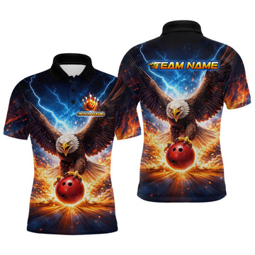 Maxcorners Personalized Thunder Eagle Bowling Jersey for Men Bowling Team Shirts Bowling League