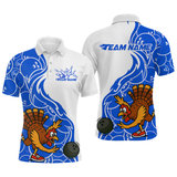 Maxcorners Custom Blue Turkey Bowling Shirts for Women Men Team Bowling Jerseys Thanksgiving LM0910