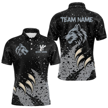 Maxcorners Grey Wolf Bowling Shirts for Team Men Women Custom Bowling Jerseys for Bowlers