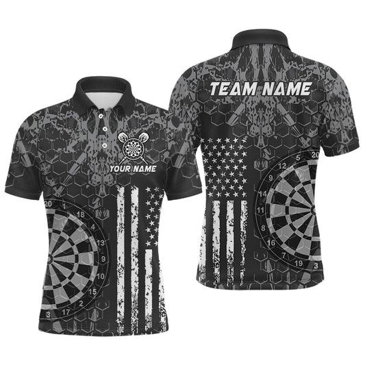 Maxcorners Custom American Flag Darts Shirt for Men Patriotic Darts Team Jerseys Dart League LM0607