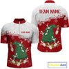 Maxcorners Custom Funny Christmas Bowling Jersey for Men Bowling Team Shirts Polo & 1/4 Zip LM1610