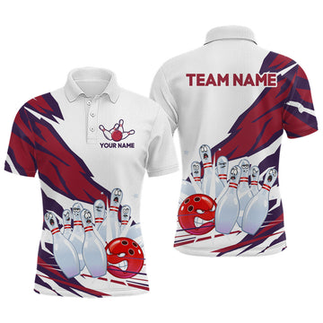 Maxcorners Custom Funny Angry Bowling Jersey for Men Bowling Team Shirts Bowling League Polo & 1/4 Zip