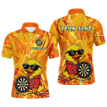 Maxcorners Custom Funny Duck Dart Shirt Dart Team Jersey for Men Dartboard Polo & 1/4 Zip Shirts LM0404