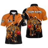 Maxcorners Custom Tiger Bowling Jersey for Men Bowling Uniform Polo & 1/4 Zip Bowling Team Shirts MT1511