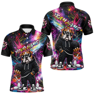 Maxcorners Custom Bulldog Graffiti Bowling Shirts For Men Bowling Team Jerseys Bowling League