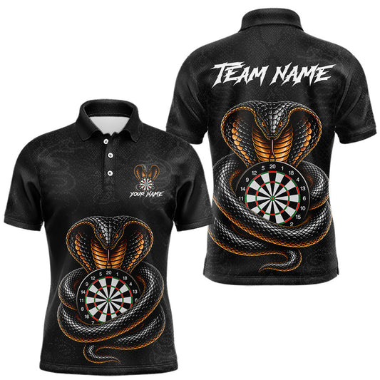 Maxcorners Custom Cobra Snake Darts Shirt for Men Darts Team Jerseys Dart League Polo & 1/4 Zip LM0607