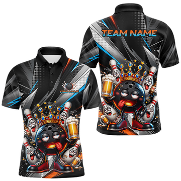 Maxcorners Custom Funny Beer Bowling Drunk Bowling Jersey for Men Bowling League Bowling Team Shirts LM1307