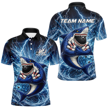 Maxcorners Custom Flame Shake Bowling Jersey for Men Polo & 1/4 Zip Bowling Team Shirts LM2602