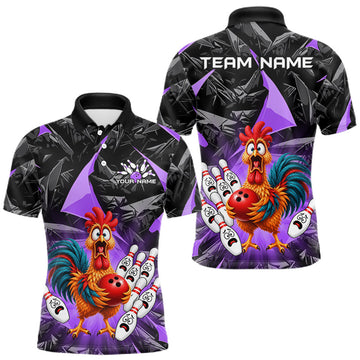 Maxcorners Custom Purple Chicken Bowling Jerseys For Men Bowling Team Jerseys Bowling for Bowlers