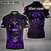 Maxcorners Darts Skull Top Hat Roses Gothic Style Multicolor Customized Name, Team Name 3D Shirt