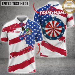 Maxcorners Darts American Flag Dartboard Personalized Name 3D Unisex Shirt