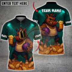 Maxcorners Beer Boar Bowling Champion Multicolor Customized Name, Team Name 3D Shirts