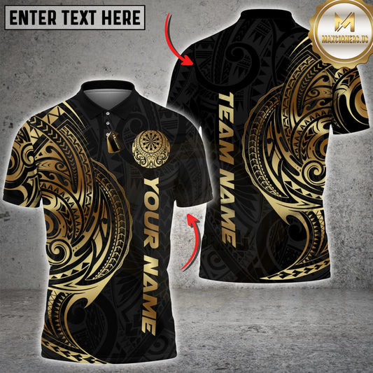 Maxcorners Darts Gold Tribal Tattoo Dartboard Multicolor Customized Name, Team Name 3D Shirt For Women