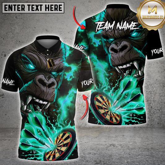 Maxcorners Darts Gorilla Fury Multicolor Customized Name, Team Name 3D Shirts