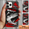 Maxcorners Walleye Fishing Red Gray Spinning Pattern Personalized Name Phone Case LM1812