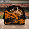 Maxcorners Bowling Grunge Flame Multicolor Personalized Name 3D Cap