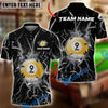 Maxcorners Billiards Ball 9 Tearing Lightning Thunder Personalized Name Shirt (6 Colors)