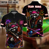 Maxcorners Billiards 8 Ball Fierce Neon Raccoon Bandana Personalized Name Shirt (4 Colors)